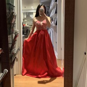 Red Strapless Ballgown Size 0!